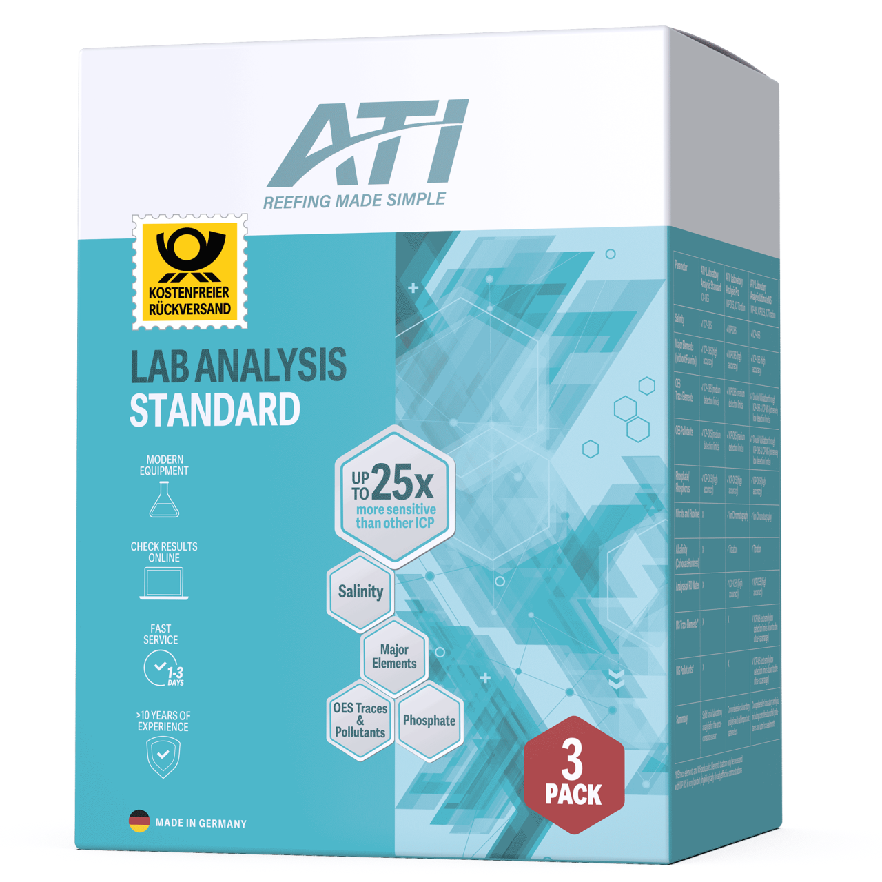 ATI ICP-OES Standard Lab Water Analysis (3-Pack) - With Return Shipping