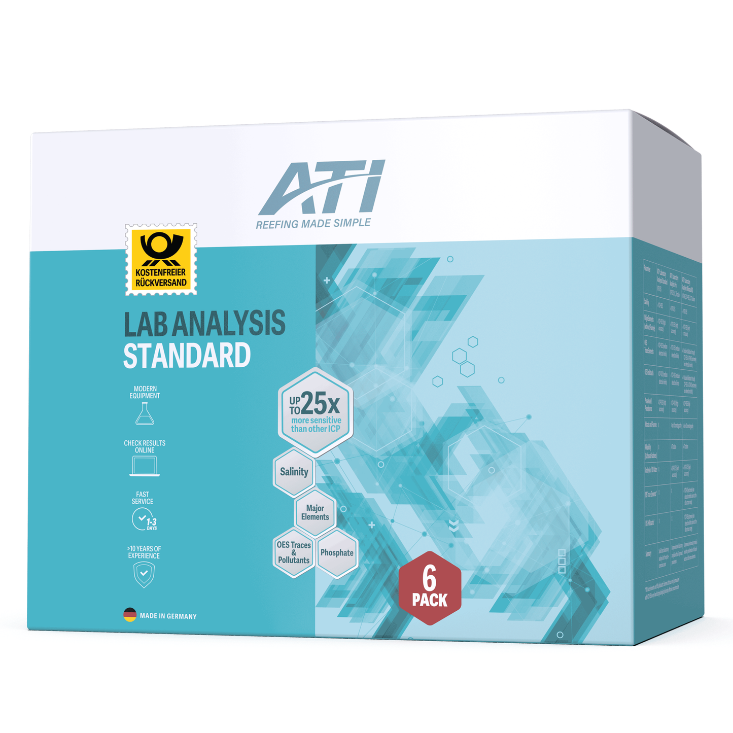 ATI ICP-OES Standard Lab Water Analysis (6-Pack) - With Return Shipping